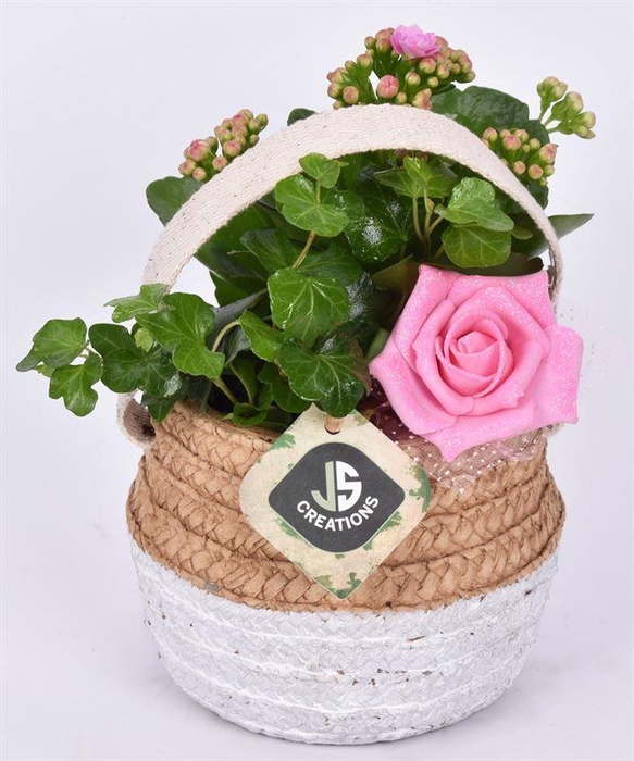 <h4>Cement pot met jute handvat 14,5cm</h4>