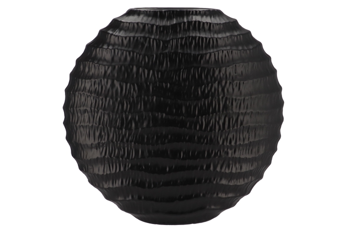 Inga Jada Black Oval Vase Wave 51x17x50cm