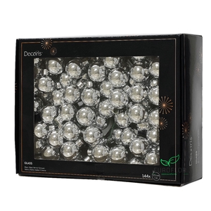 KERSTBAL GLASS 25MM ON WIRE SILVER 144PCS