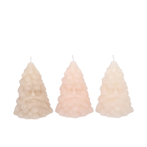Candle Frosty Tree Man Cozy Sand Mix 9x9cm