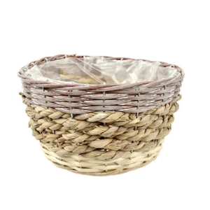 Round Willow Basket w/ Brown Rim D21,5 H12