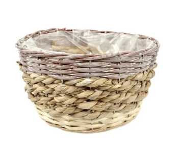 <h4>Round Willow Basket w/ Brown Rim D21,5 H12</h4>