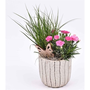 Cement pot ribbel ww14cm