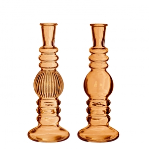 Glas Candle vaas d08*23cm ass.