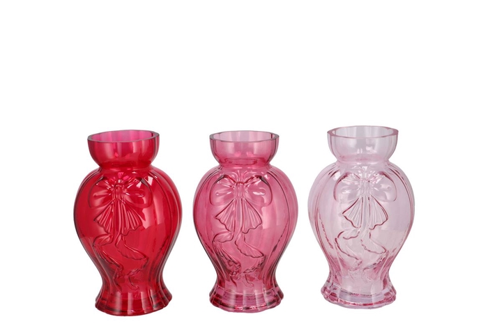 Bowy Jolly Pink Mix Vase Ass 11x11x18cm