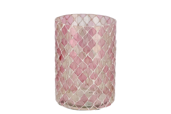 <h4>Glowing mosaic pink mix t-lights 10x15cm</h4>