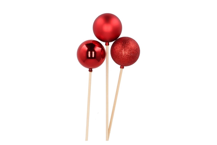 <h4>Pick Shine Ball Jolly Red Glitter/shiny/matt 6x50cm Per 3</h4>