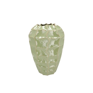 Lima Pistache Vase Long Carve 26x26x37cm