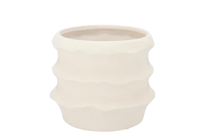 Junia White Structure Pot 15x15x12cm