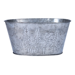 Planter Rudolf oval 19x13.5x10 grey \\