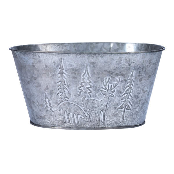 <h4>Planter Rudolf oval 19x13.5x10 grey \\</h4>