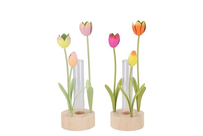 <h4>Xelly Colourfull Metal Rack Tulip Vase Round Ass 8x25</h4>