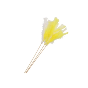 Feathers Yellow/white On Stick 50cm P/50 Nm