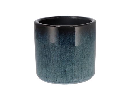 <h4>Javea Cilinder Pot Glazed Blue 13x12cm</h4>