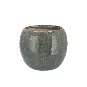 Iron Stone Blue Ball Pot 18x18x14cm