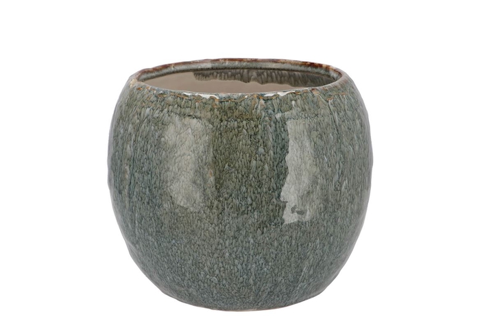 <h4>Iron Stone Blue Ball Pot 18x18x14cm</h4>