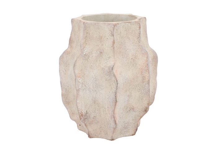 <h4>Alaska Wavy Sand Vase With Neck 20x20x25cm</h4>