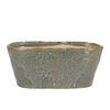Iron Stone Light Blue Glazed Oval Pot 28x15x13cm
