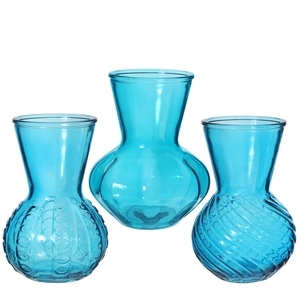 Glas Vaas Kristal d6/13*18cm ass.