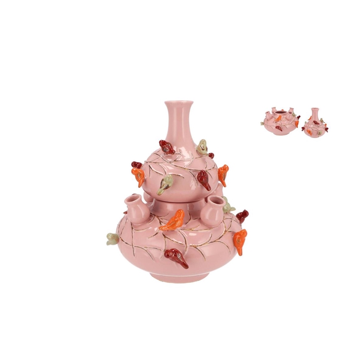 <h4>Bird Vase Light Pink Bubbles 28x32cm</h4>