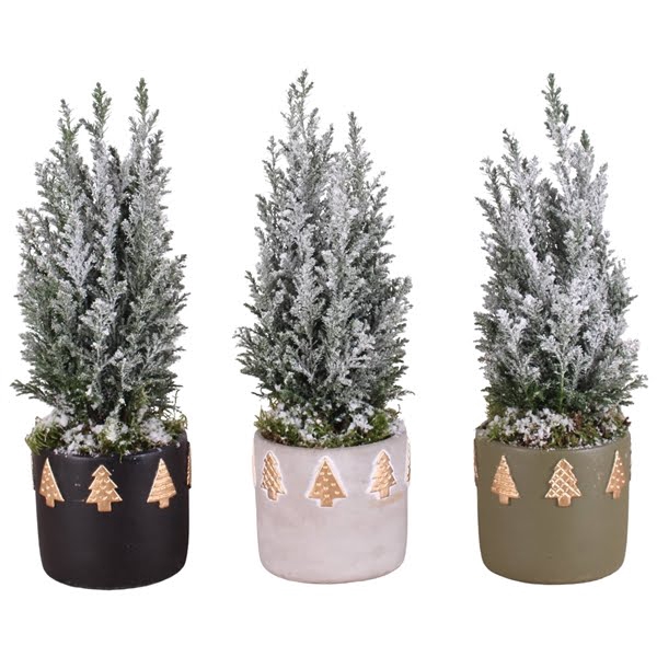 <h4>Christmas Arr.Conifer Ceramic Pot round christmastrees ø11cm 1PP</h4>