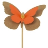Pick butterfly kraft 7x9cm+50cm stick orange