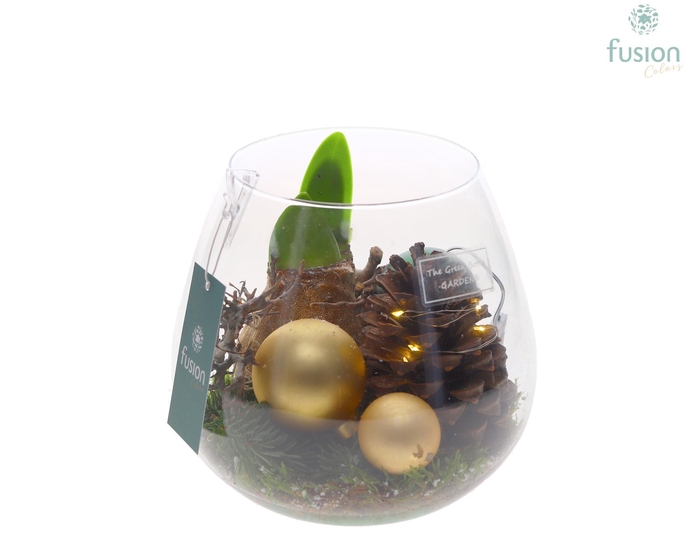 <h4>Green Bottle Abby Medium Kerst met arrangement.</h4>