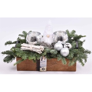 Hout dienblad metal greep 30x15cm