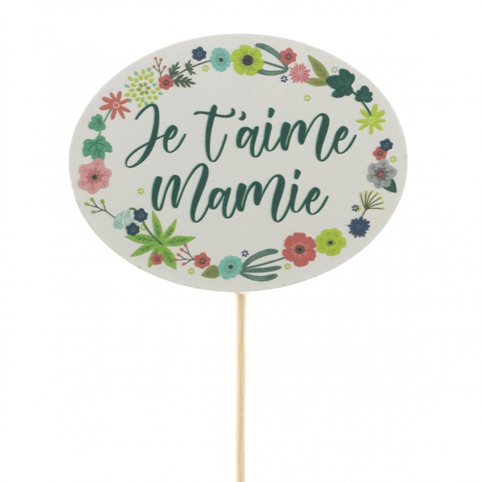 <h4>Bijsteker 50cm Je t'aime mamie 6.5cm</h4>