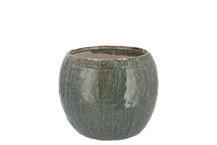 <h4>Iron Stone Blue Ball Pot 14x14x10cm</h4>