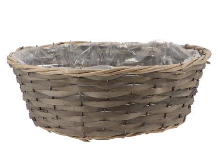 <h4>Wicker Bowl Basket Round Grey 40x14cm</h4>