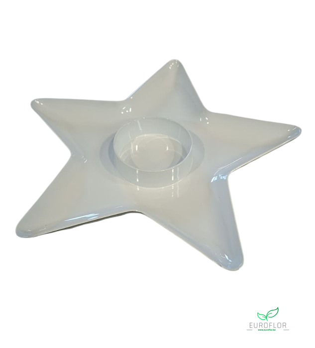 MELAMINE STAR WHITE SHINY 31X31X3CM