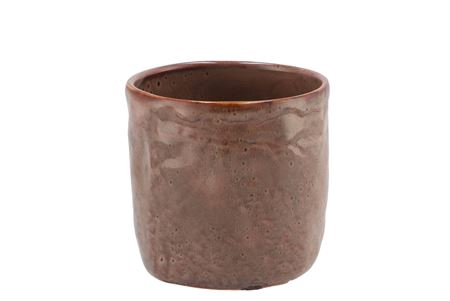 Iron Stone Old Pink Glazed Pot 12x11cm