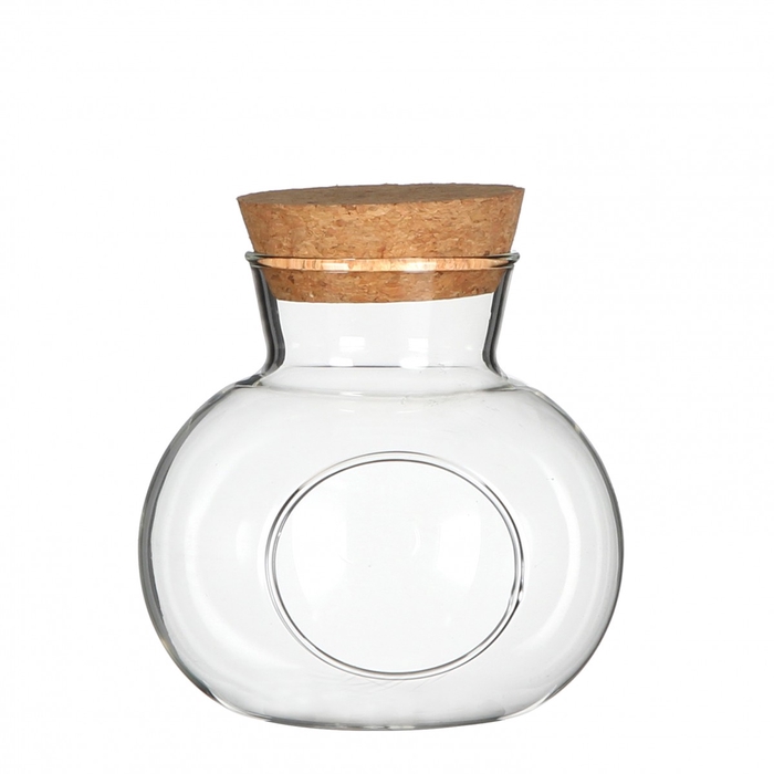 <h4>Glass Cork ballvase+hole d18*17cm</h4>