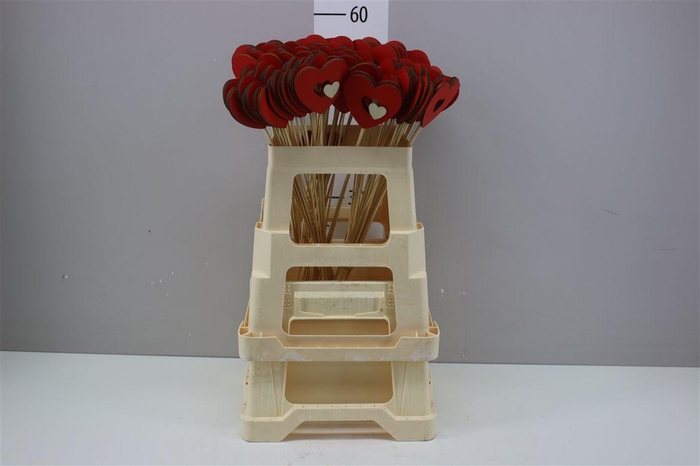 <h4>Hartje Op Stok Rood Met Hartje Wit</h4>