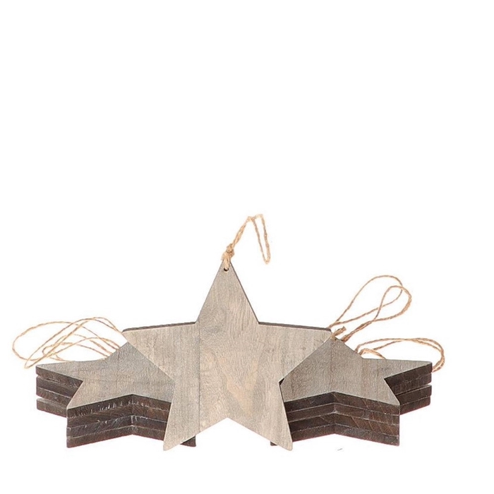 Kerst Deco hanger ster  7cm x10