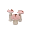 Bird Mushroom Vase Pink Ass 14x14x20cm Nm