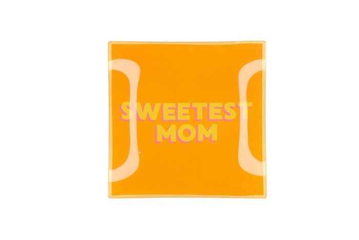 Plate Square Sweetest Mom 18x18x2cm Nm