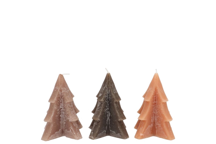 <h4>Frosty Woods Brown Mix Pine Tree Candle 6x8cm Ass</h4>