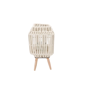 Cruz White Lantern Square On Stands 15x22x43cm