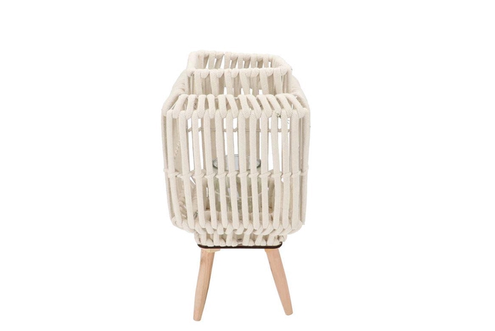 <h4>Cruz White Lantern Square On Stands 15x22x43cm</h4>