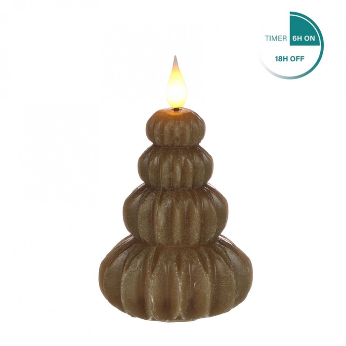 <h4>Kerst LED kaars boom wax 7*12cm</h4>