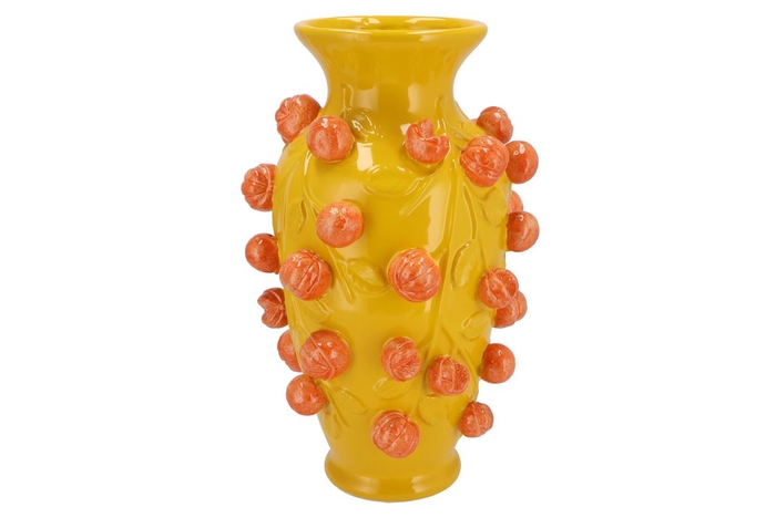 <h4>Fruit Mandarin Yellow Vase 24x38cm Nm</h4>