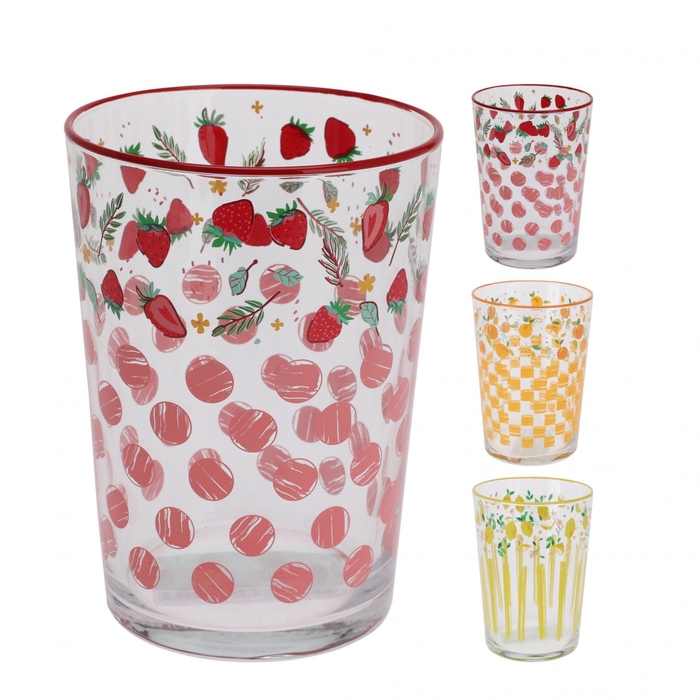 <h4>Homedeco Drinking glass fruit d09*12cm</h4>