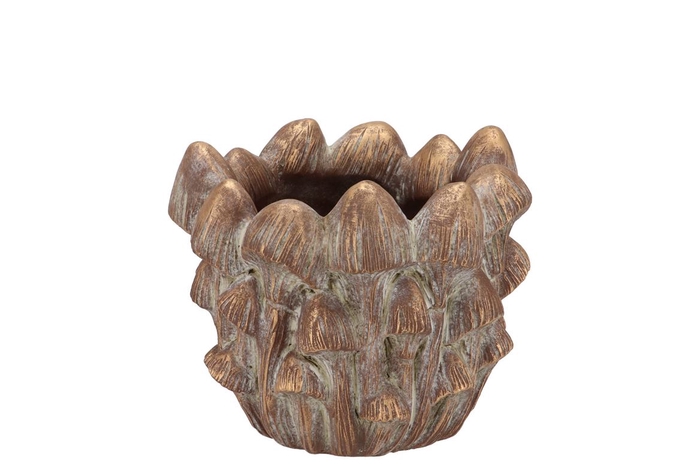 <h4>Concrete Golden Mushrooms Pot 14x14x10cm</h4>