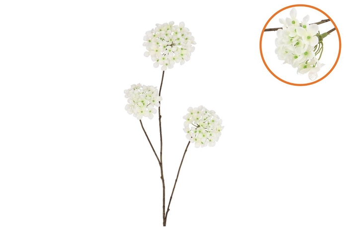 <h4>Silk Hydrangea Branch White 85cm</h4>
