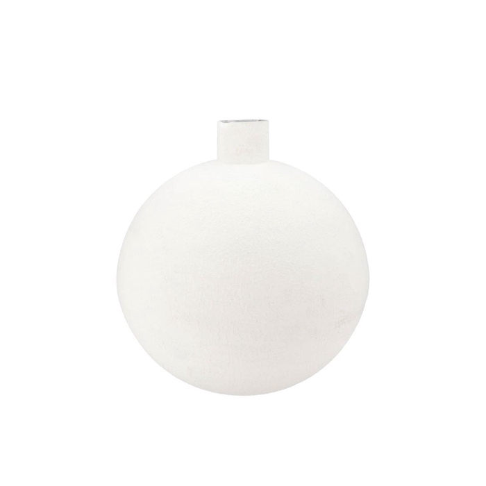 <h4>Fiore White Vase Bol Textured Iron 36x36x40cm Nm</h4>