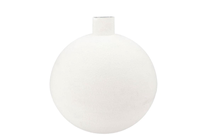 Fiore White Vase Bol Textured Iron 36x36x40cm Nm