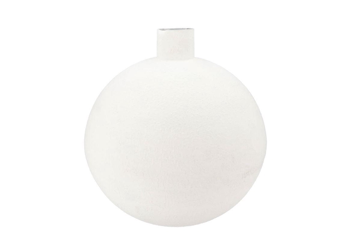 <h4>Fiore White Vase Bol Textured Iron 36x36x40cm Nm</h4>