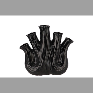 Aglio Black Vase Oval 25x11x24cm